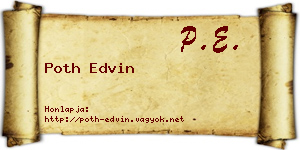 Poth Edvin névjegykártya